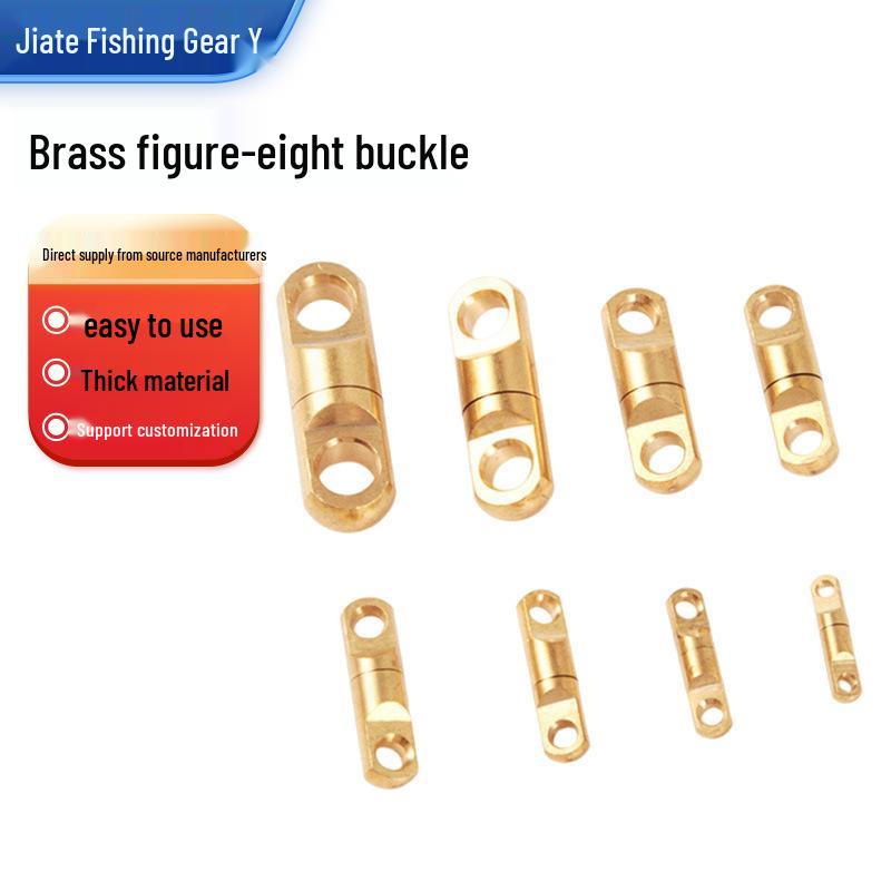 Brass Figure-8 Bearing Swivel, 360° Rotating Connector Rings, Fishing Lure Accessory