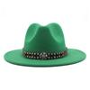 Ji Nan Ladies Wool Jazz Hat Big Eaves Hat Trendy Flat Edge Top Hat