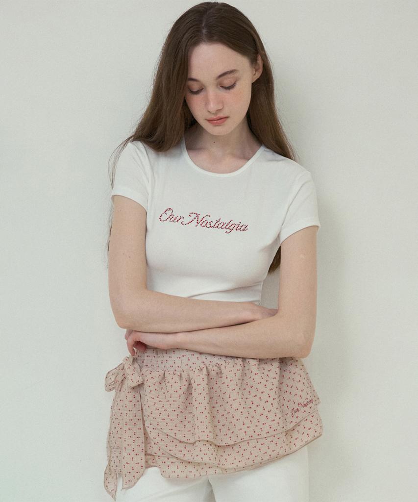 Aueonoseuteljia Embo Dot Shirring Skirt_Beige(O25-Sk08)