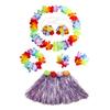 Party Adult Kids Hawaiian Grass Skirt Garland 6 Piece Set Festival Stage Performance Costume Outfit Props