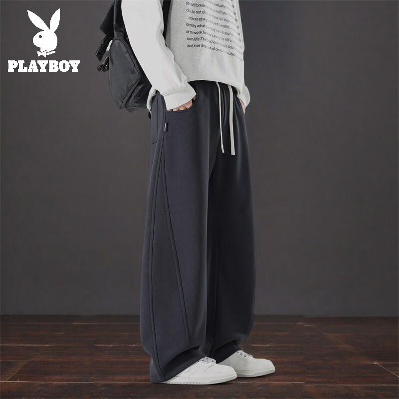 Playboy Men's American Style Loose Fit Straight Leg Casual Sweatpants