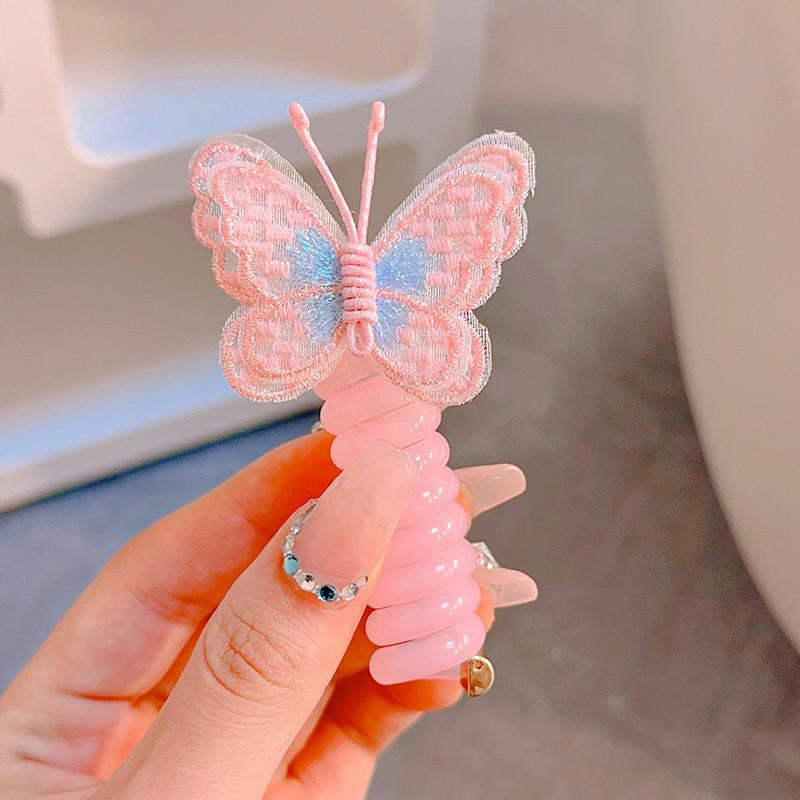 White Mesh Butterfly Pearl Hair Clip - Women's Duckbill Hairpin Bow Accessory