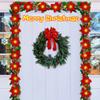 2M 10LED/3.5M 10LED Christmas Poinsettia Garland Poinsettia Velvet Artificial Poinsettia Garland String Lights for Christmas Tree Decor