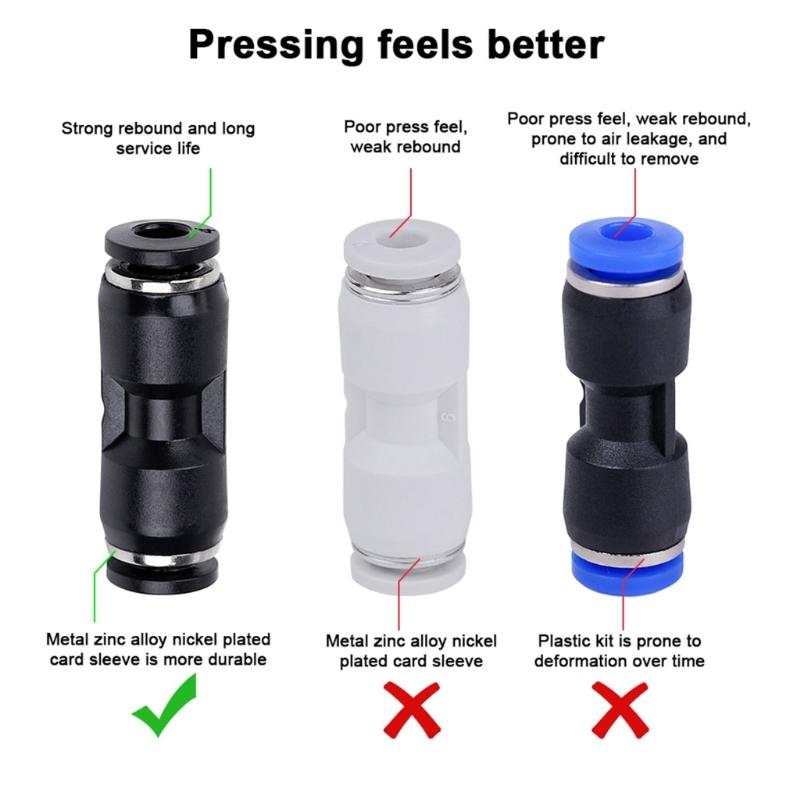 Schwarzer PU4 Rohrverbinder Rohrverbinder Pneumatisches Zufuhrrohr Verlängerungsstück Für PTFE-Rohre In 3D-Druckern