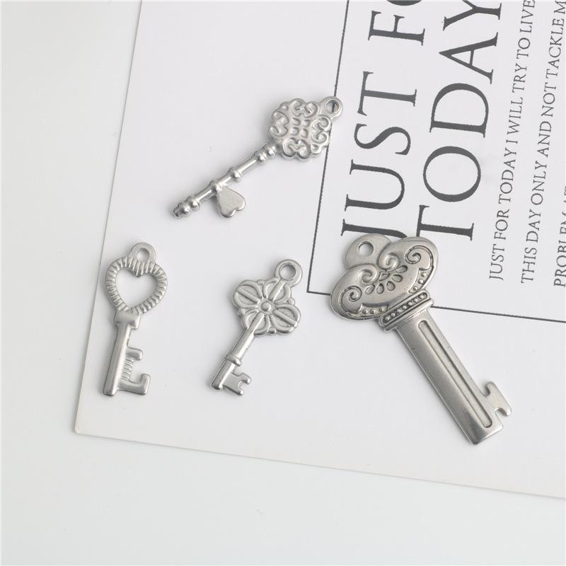 Stainless Steel Heart & Benedict Key Pendant Charm Jewelry