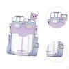 Cute Water Bottle Double Drinking Compartments 780ml Funny Cup with and Strap