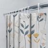 Fashion Bath Curtains With Flower Patterns Modern Shower Drapes For Bathroom Decor In White Grey