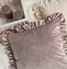 Poszewka 45X45 Velvet Czerwona Falbanka Welurowa