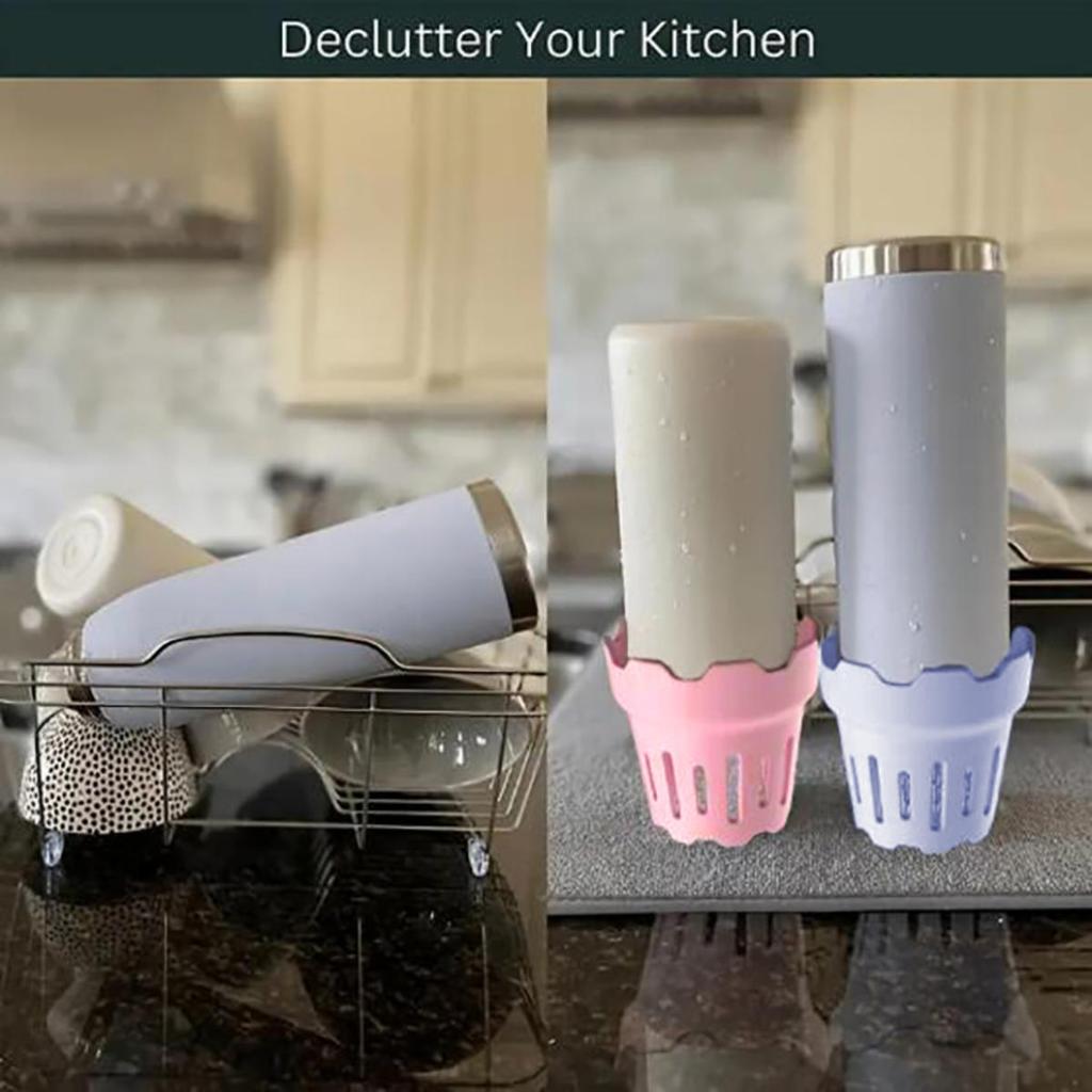 Water Bottle Drying Rack Silicone Cup Dryer Fast Drying Bottle Rack Dryer Double Head Thickened for Students Office Staff