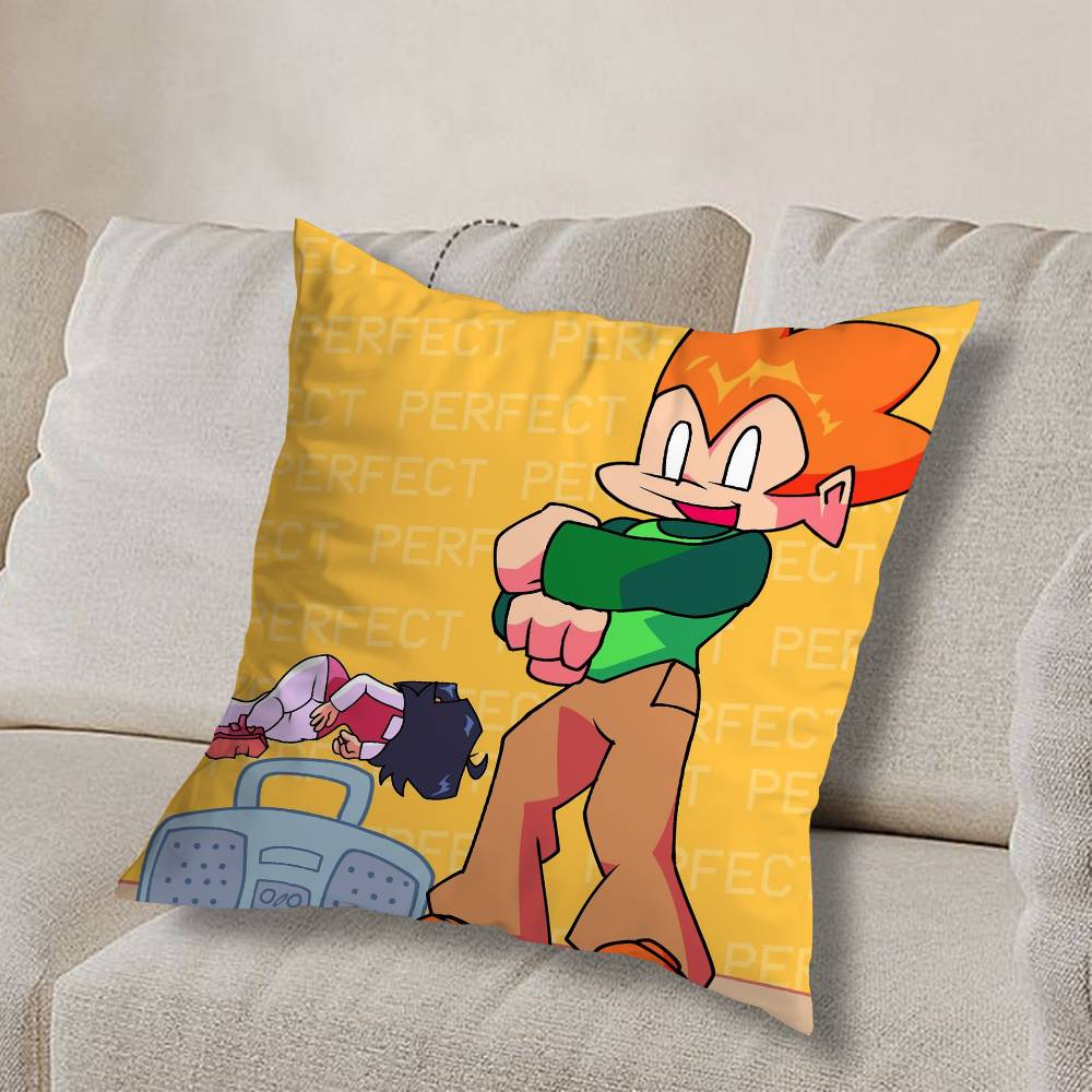 F-Friday Night Funkin cool Pillow Case Square Double-Sided Printing Short Plush Sofa Cushion Cover Bedroom Bedside Pillow