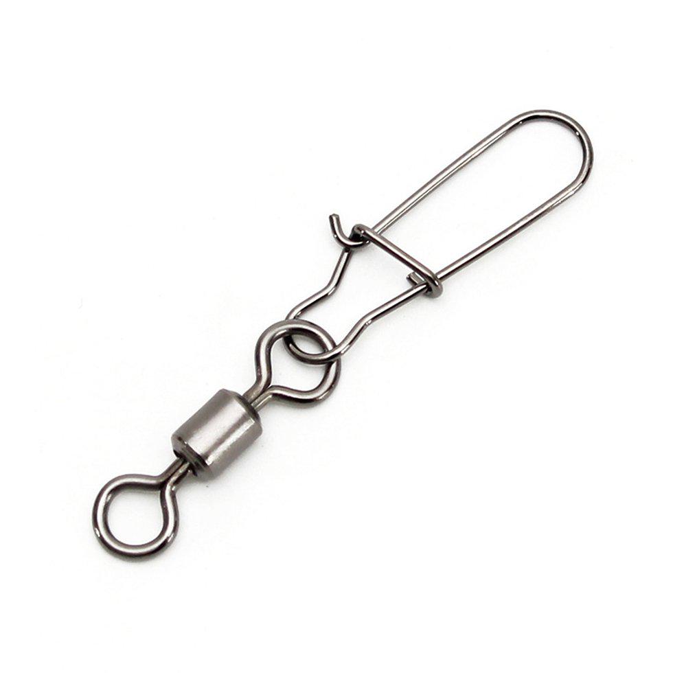 Fishing Ball Bearing Swivel with Coastlock Snap Welded Ring Black Nickel 100pcs