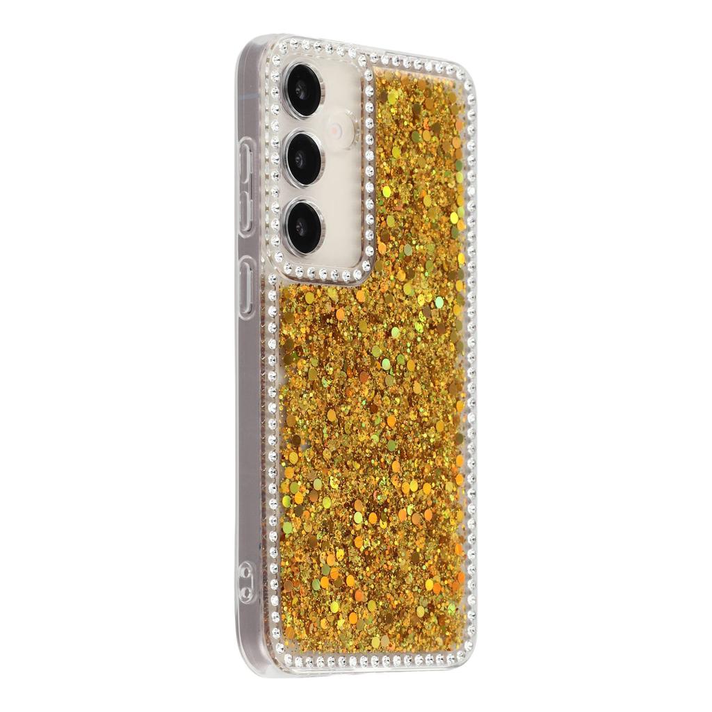 For Samsung Galaxy S24 Case Rhinestone Edge Glitter Epoxy TPU Phone Cover