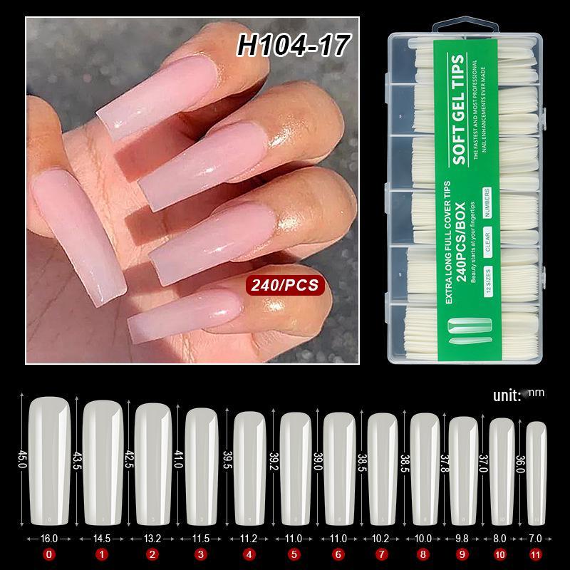 XXXL Denim Water Pipe Nail Art Set - 240 Transparent Ballet Nail Stickers