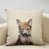 Animal Portrait Bear Lion Tiger Deer Cushion Cover Home Decoration Linen Pillow Cover 45x45cm Sofa Pillow Case Children's Gift