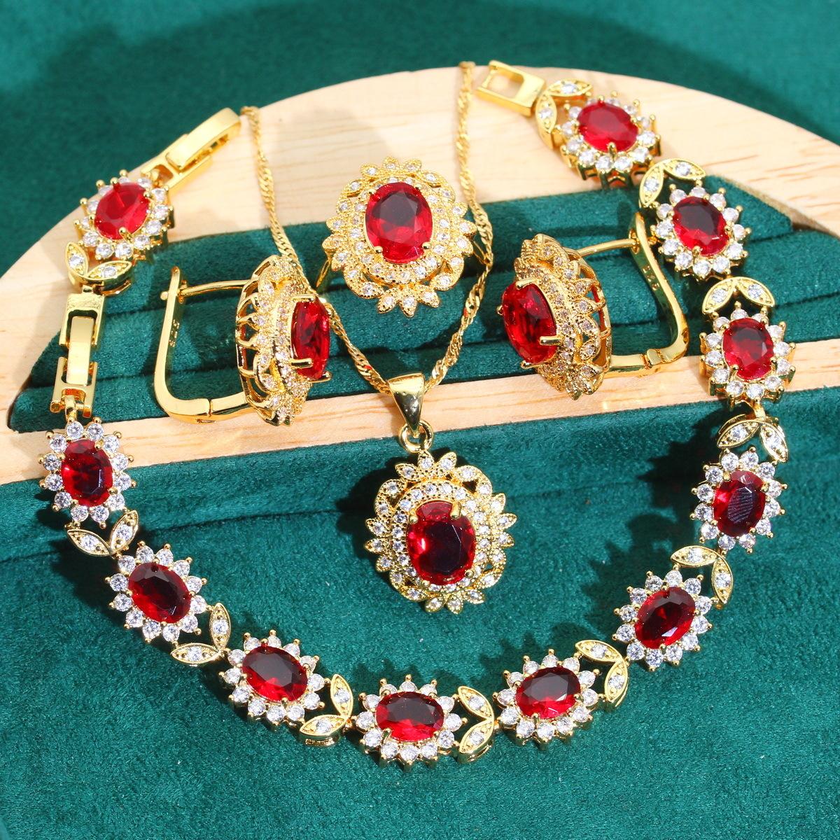 

Европа и Соединенные Штаты Роскошные ювелирные изделия Темперамент Ретро Подвески Высокого Класса Ювелирные Изделия Кольцо Комплект Ювелирных Изделий 10 yards