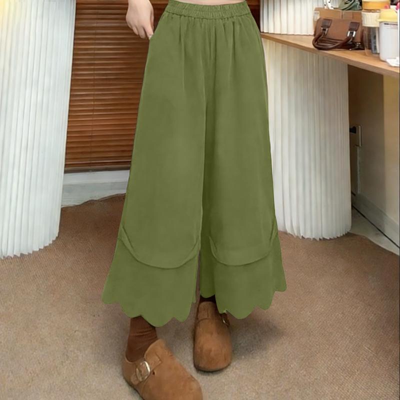 ZANZEA Pantaloni Corti Larghi Elasticizzati Casual da Donna