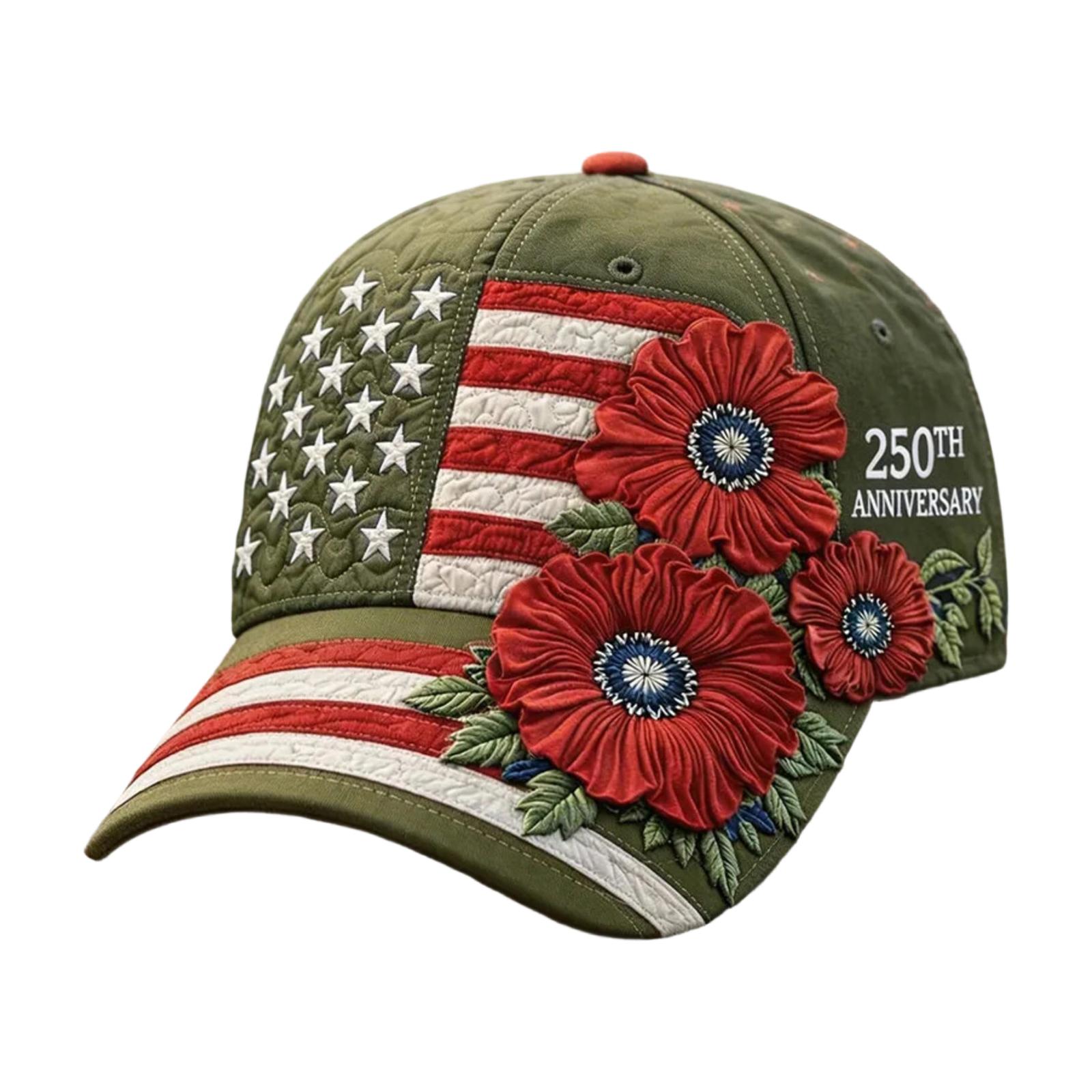 

250th Anniversary Baseball Cap 3D Printed Sunshade Baseball Cap One Size армия зеленый