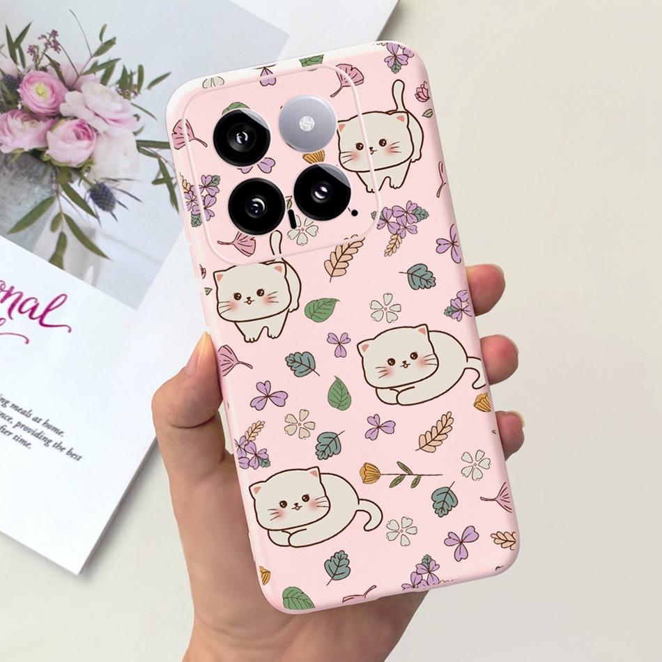 For Xiaomi 14 Phone Case Xiaomi Mi 14 5G Mi14 2024 Cute Cat Cartoon Jelly Silicon Soft Protective Back Cover