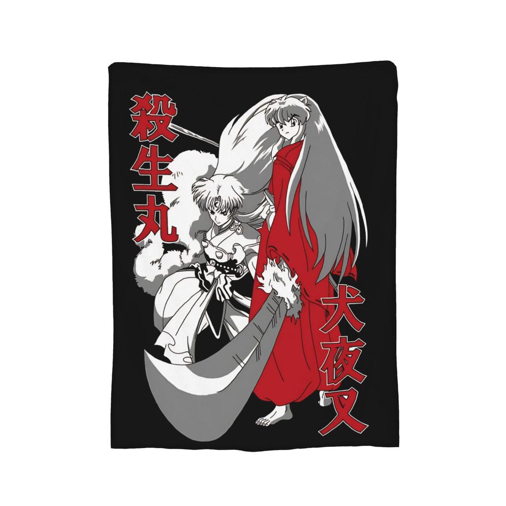 Fox Samurai Japanese Anime Coral Fleece Plush Throw Blanket Inuyashas Blanket for Bed Couch Ultra-Soft Quilt,