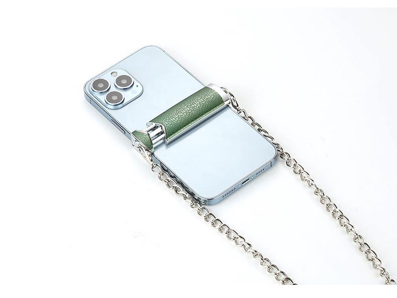 Metal Crossbody Phone Lanyard with Back Clip and Chain Holder