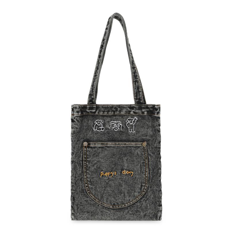 

Denim Bag Women s Shoulder Bag Vintage Large Capacity Shopping Bag чорний