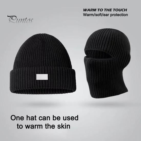 Men Winter Hat Knitted Pure Color Elasticity Keep Warm Thick Ear-protecting Cap Father Grandfather Headwear Outdoor Cap