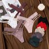 Low Waist Hollow Out Thongs Bowknot Women Mesh Briefs Comfortable Satin Silk Panties  Daily