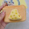 Cute Cartoon Plush Cheese Earphone Bag Keychain Coin Purse Wallet For Women Kids Zipper Coin Bag