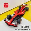 1361 Teile Technisch 1:8 Rote SF-24 Rennwagen Bausteine Set MOC Formel Rennwagen Modell Montage Spielzeug Geburtstagsgeschenk für Jungen