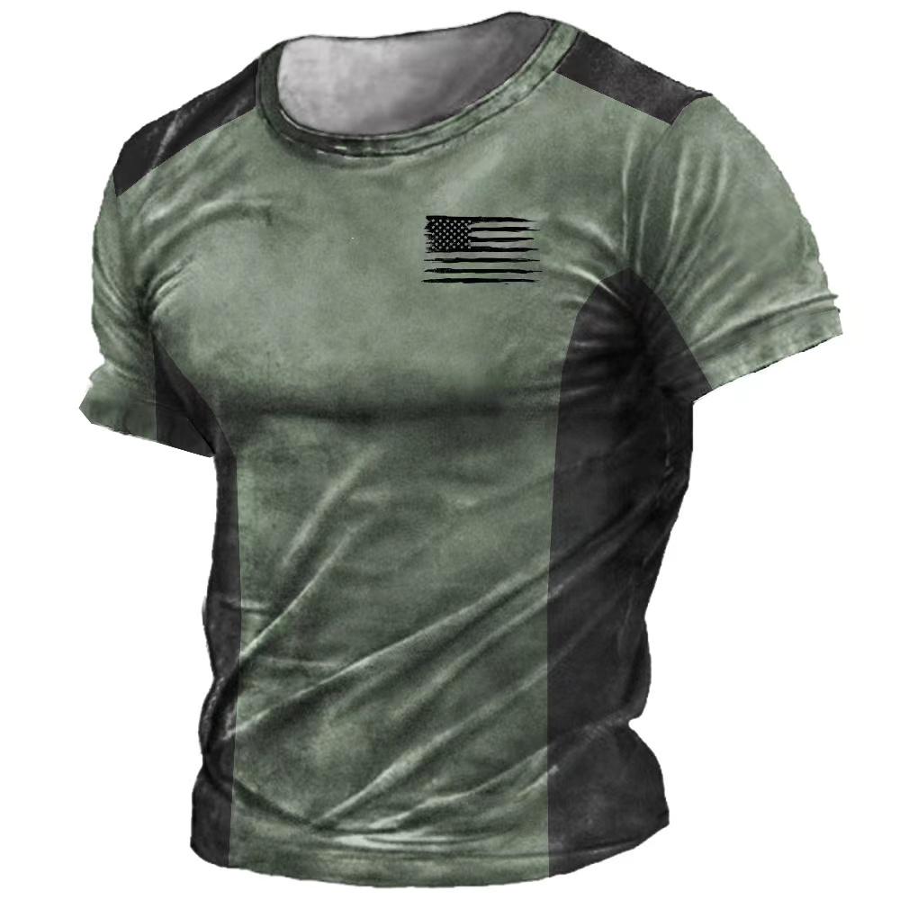 Vintage Men's T-Shirt Motorcycle 3d Print Short Sleeve Tops Casual T Shirt For Men Fashion Outdoor Male Oversized Clothing