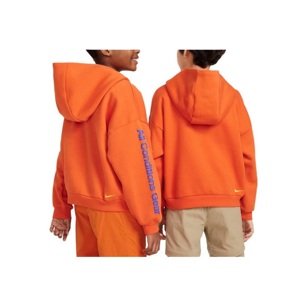 Nike Pullover Hoodie With Letter Print Kids Hoodies Orange FB4343-809