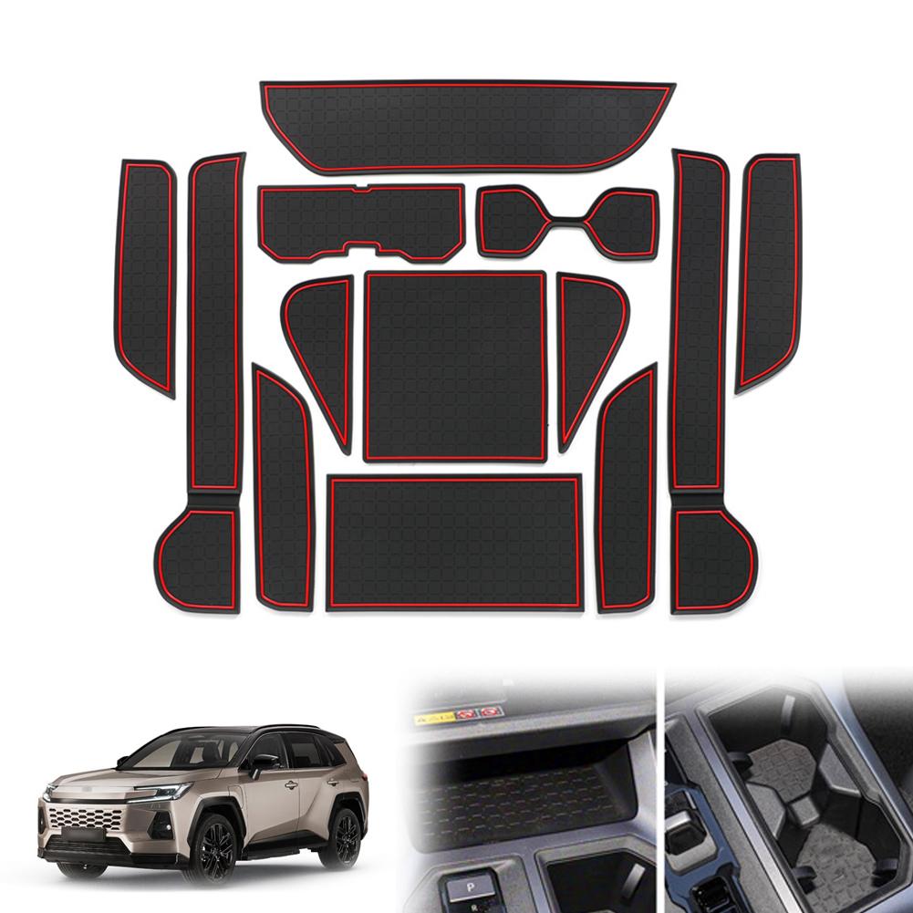 1 Set Tappetini per vani porta interni per RAV4 2026 (13 pezzi) Tappetino Antiscivolo Accessori Protezione Centro Console in Silicone Antiscivolo