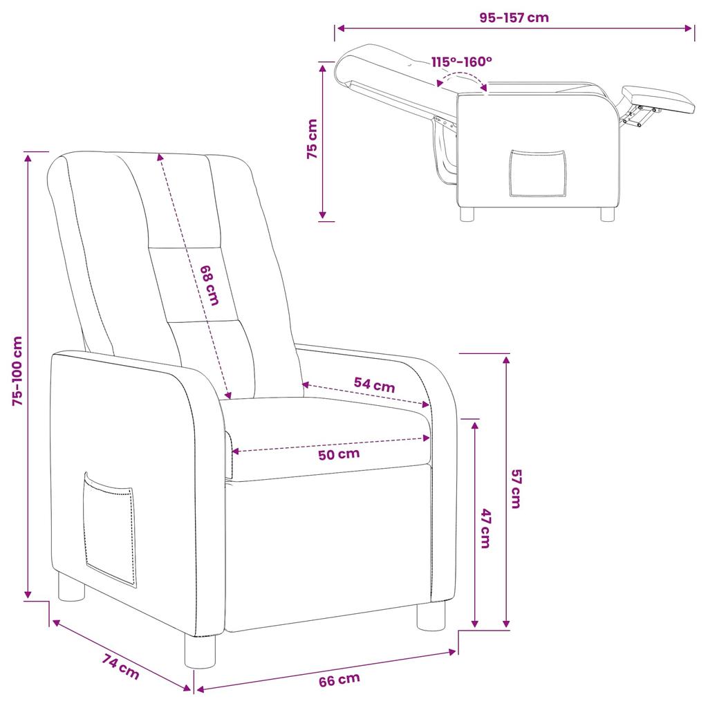 Recliner Light Gray Fabric