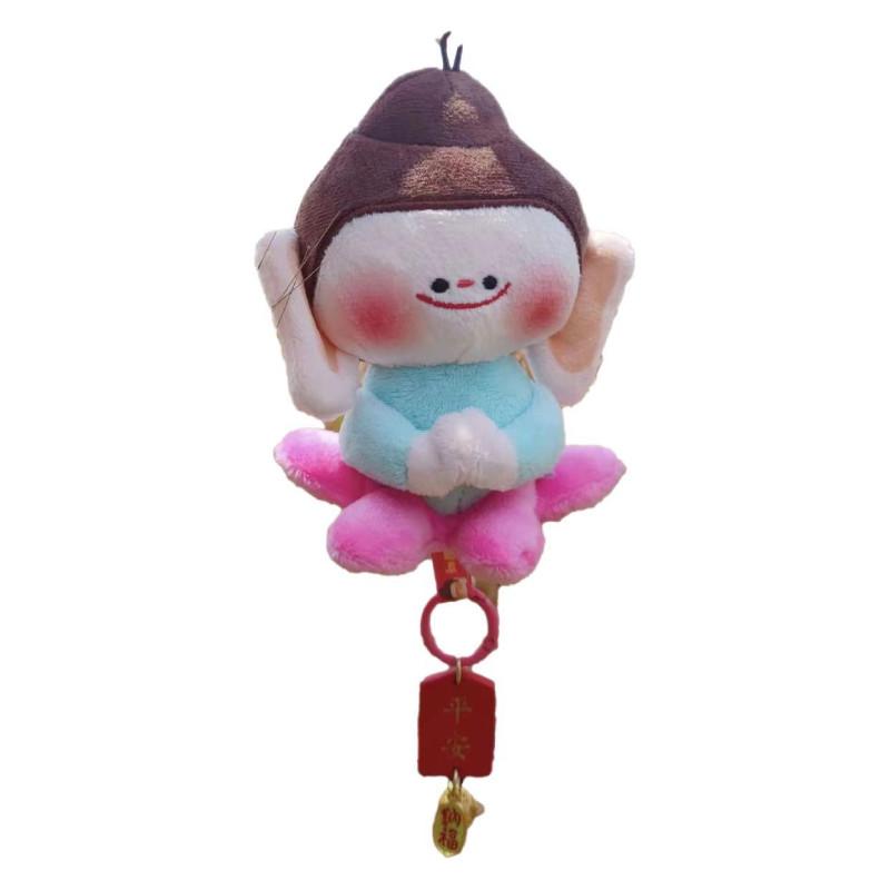 Buddha Lotus Cartoon Plush Keychain Pendant Car Bag Decoration Collection Gift