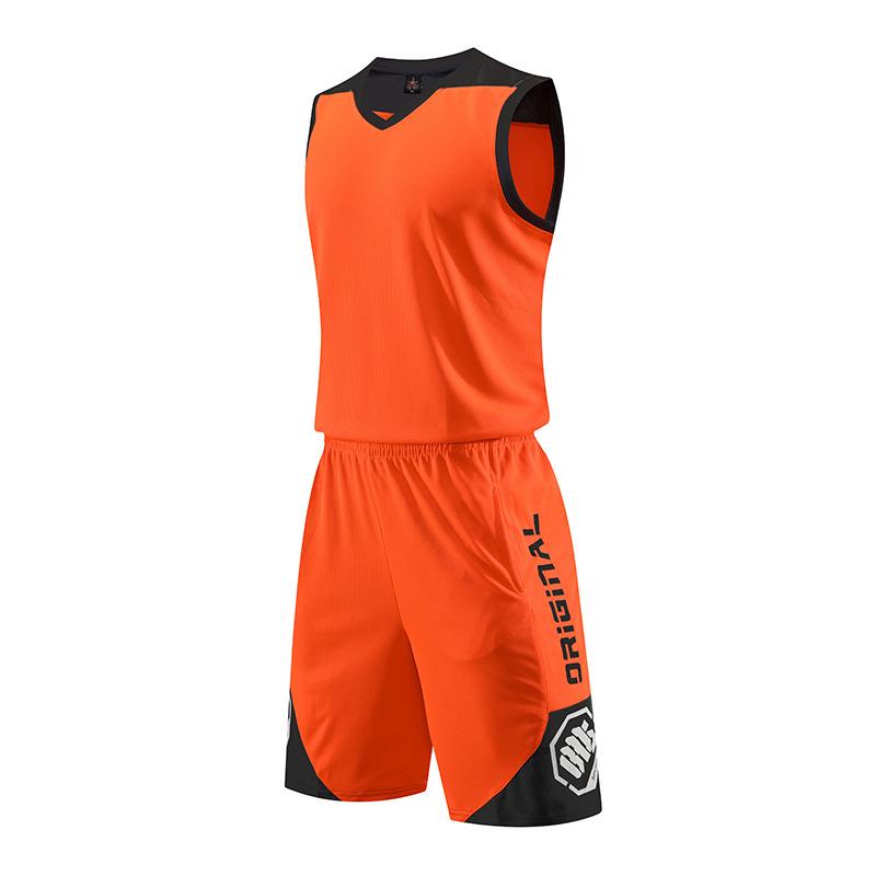 Men's Summer New Style Breathable Basketball Suit with Logo and Color Print