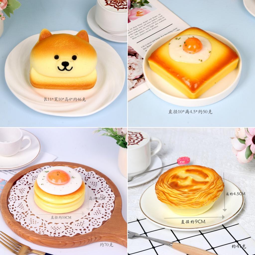 Pu Slow Rebound Food Play Squeeze Toy Simulation Tart Toast Cake Bear Model Fun Wet And Soft Feel Stress Relief Happy Fidget Toy