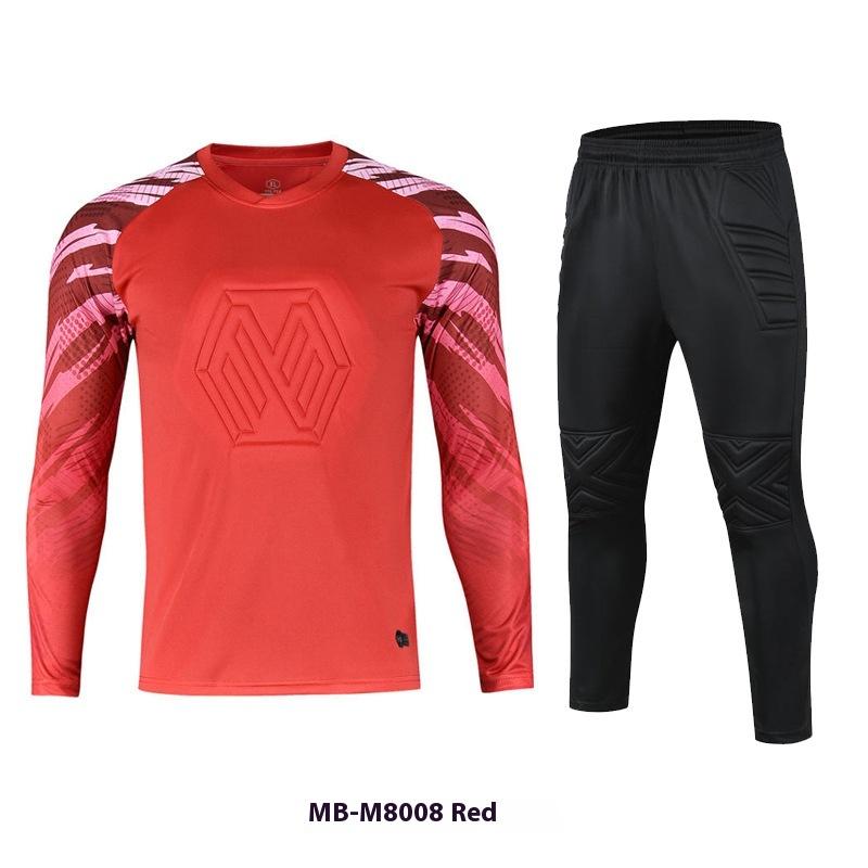 Men and Boys Football Goalkeeper Suit, Trousers Suit, Long-sleeved Thickened Sponge Goalkeeper Suit, Soccer Football Uniform