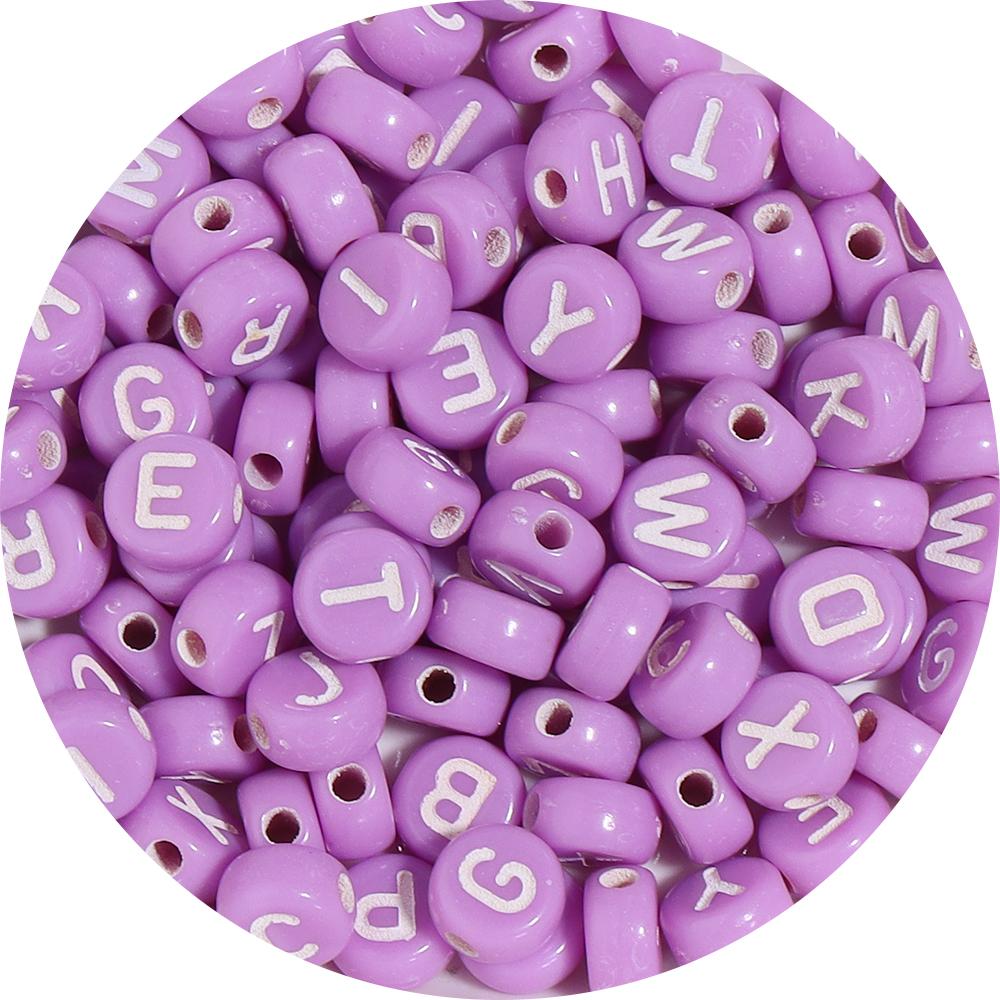 100Pcs 7mm Acrylic Alphabet Beads Colored Loose Spacer Flat Round Letter Beads For DIY Bracelet Earrings Accessories Wholesale