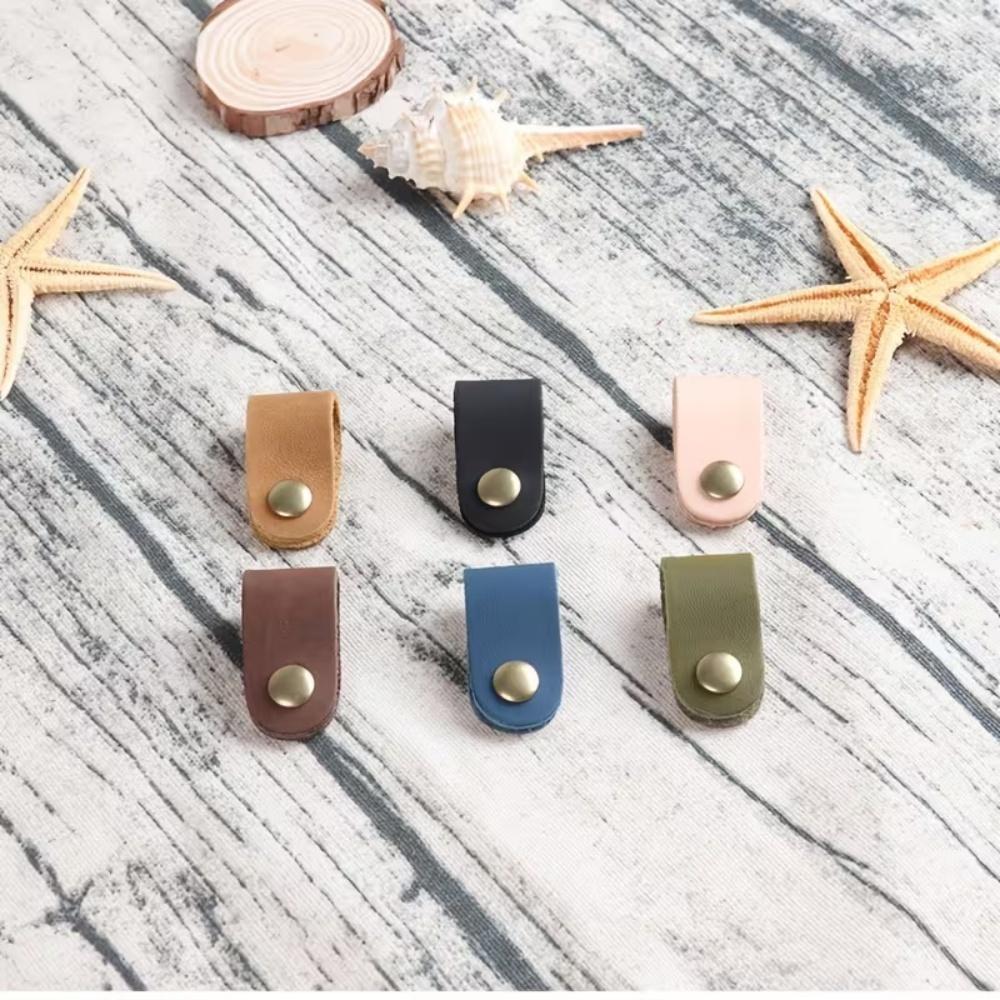 10pcs PU Leather Cable Winder Earphone Accessories Cord Organizer Charger Cable Protector Clips Cord Holder Cable Management