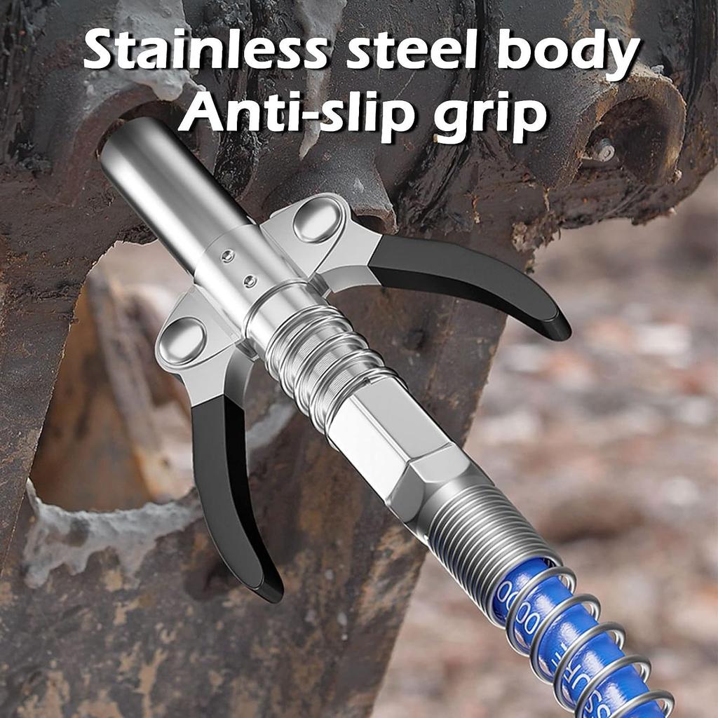 Coupling G Coupler, Double Handle Grease Gun for All Types of Grease Guns, G Grease Gun Mouthpiece, Less Effort, Easy To Attach and Remove