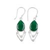 Green Onyx Gemstone 925 Sterling Silver Trendy  Jewelry Handmade Earrings 1.90" EE-39-16