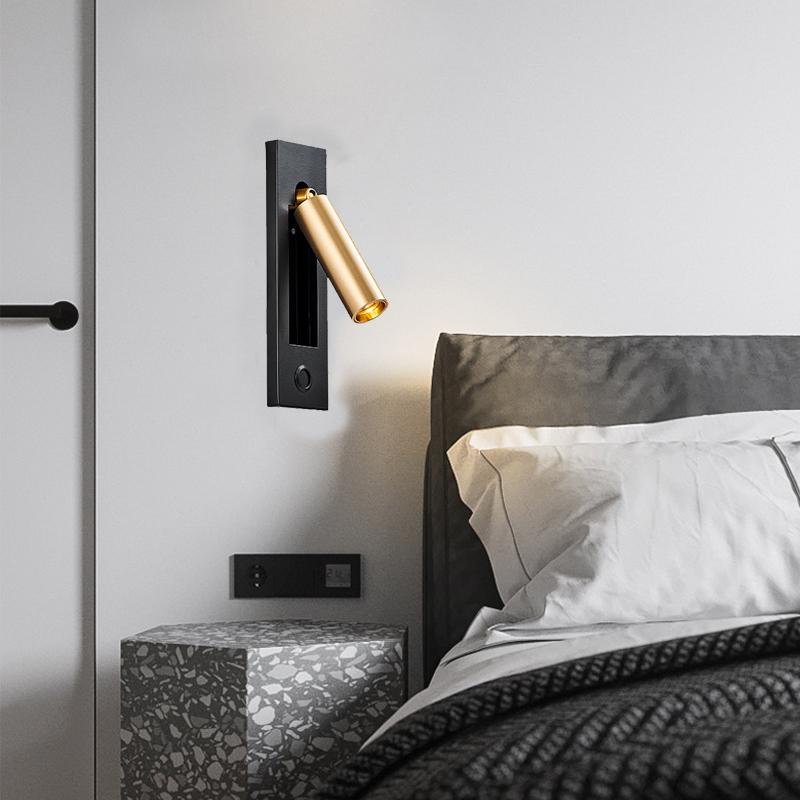Bedside Led Reading Wall Lamp, Rotatable Wall Spot Lamp, Guest Room Embedded Wall Lamp
