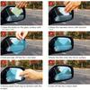2pcs PVC Anti-fog Mirror Protector Sticker Waterproof Rainproof Clear Vision Protective Film for Vehicle Rearview Mirror