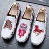 Large Size 38-48 Penny Loafers Men Casual Shoes Leather Man Moccasins Horse Print Lightweight Slip-On Flats Mens Driving Shoes