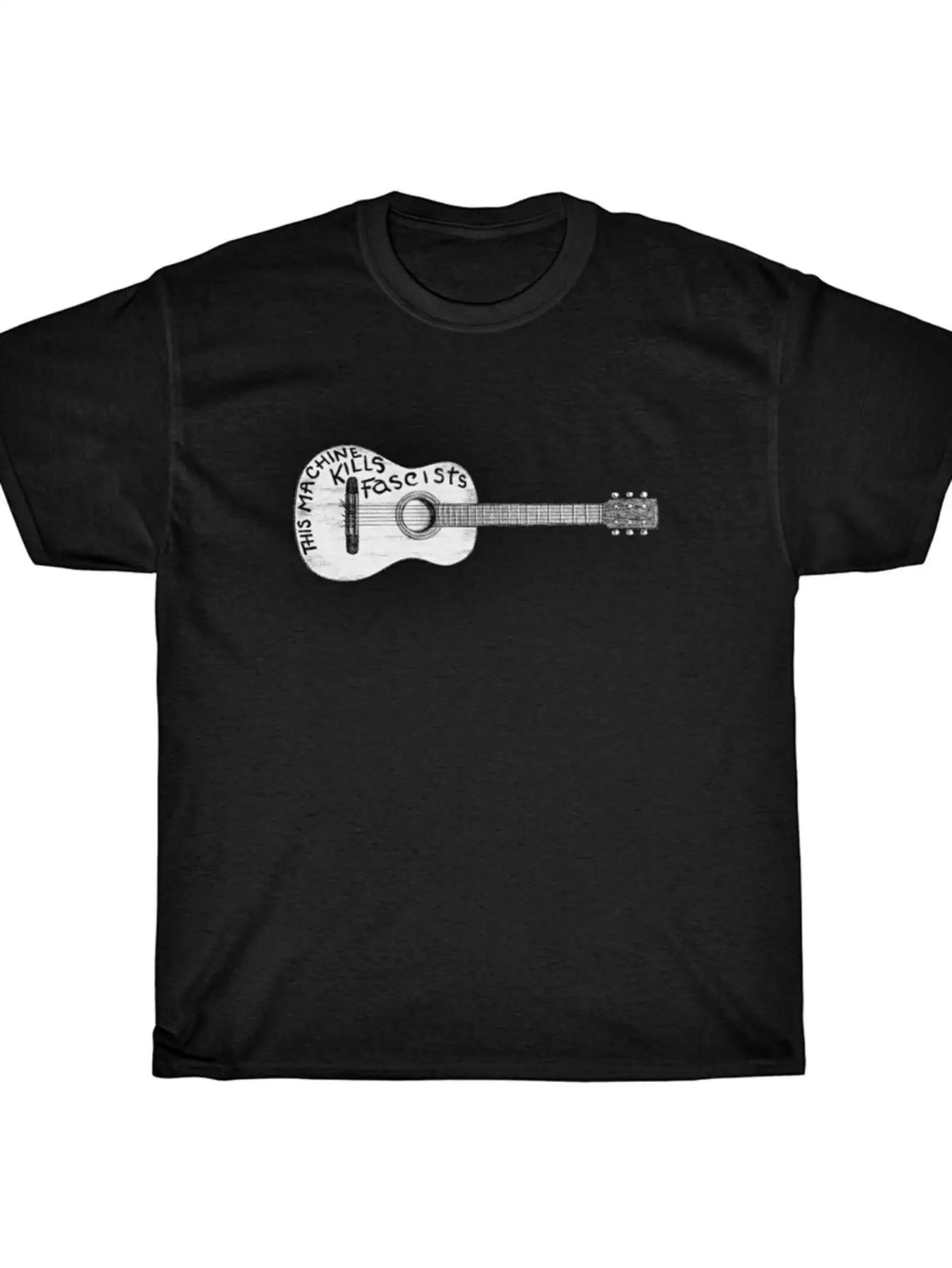 Men s Woody Guthrie Vintage Folk Music T-Shirt - Iconic Guthrie Lyric Songbook Print with Guitar Chords - Soft Breathable Cotton Tee for Casual Wear L