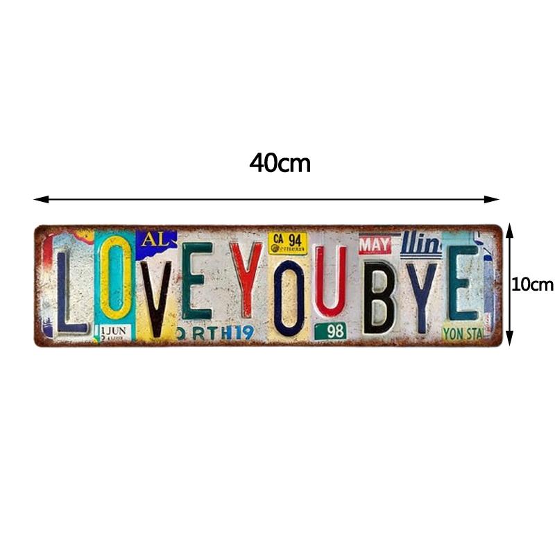 Love You Bye Above Door Sign Retro Metal Wall Art Love You Bye Sign Wall Art 1PC