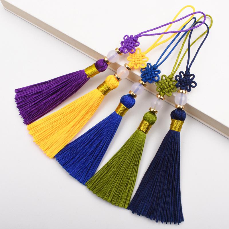5pcs 13cm Short Tassel Spike Polyester Ice Silk Small Tassel Bookmark Key Chain Tassels for DIY Sewing Crafts Home Decor Tassel