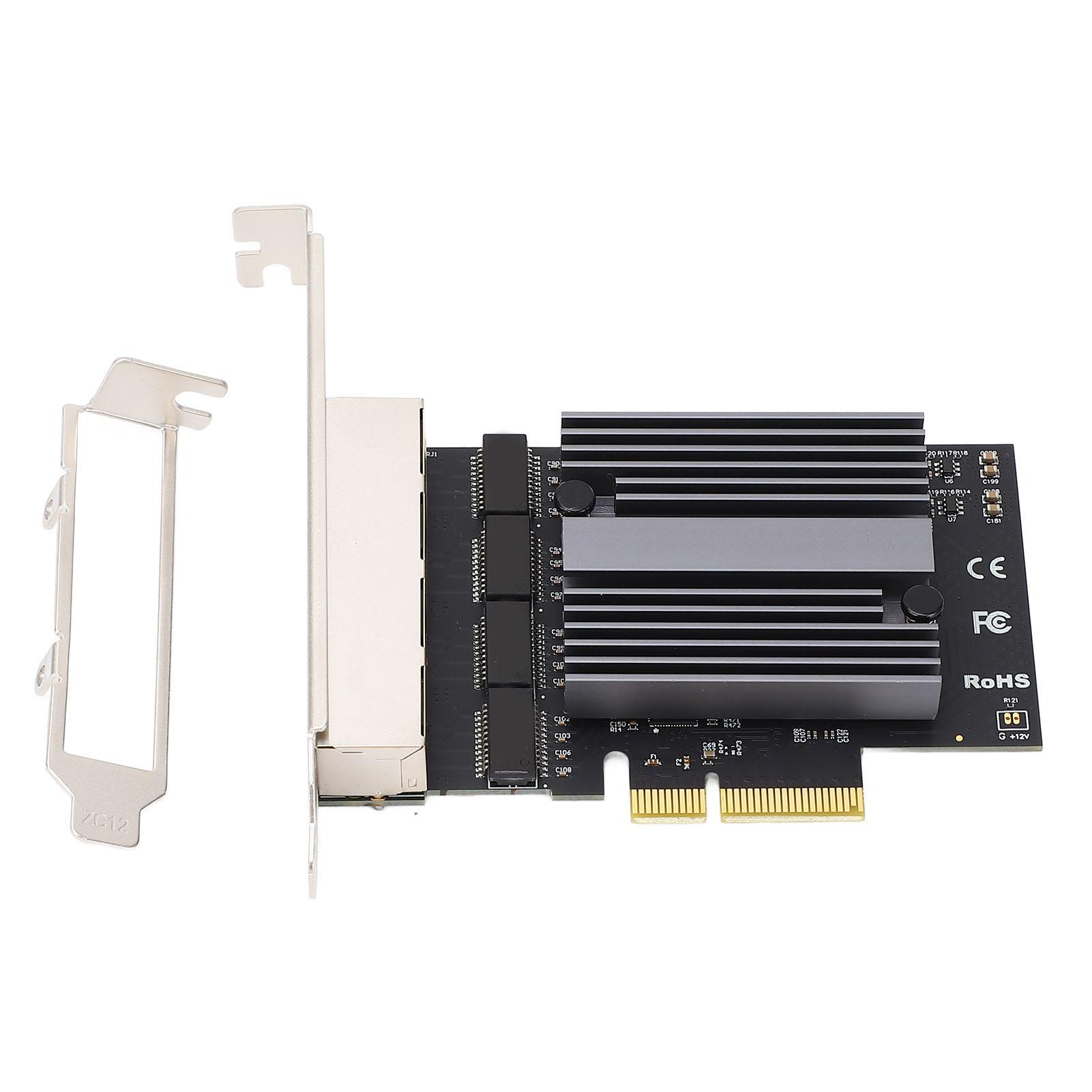 

4 Port Gigabit Ethernet Card 8 LED Indicators 2.5G Quad RJ45 Port NIC Card for Desktop Computer