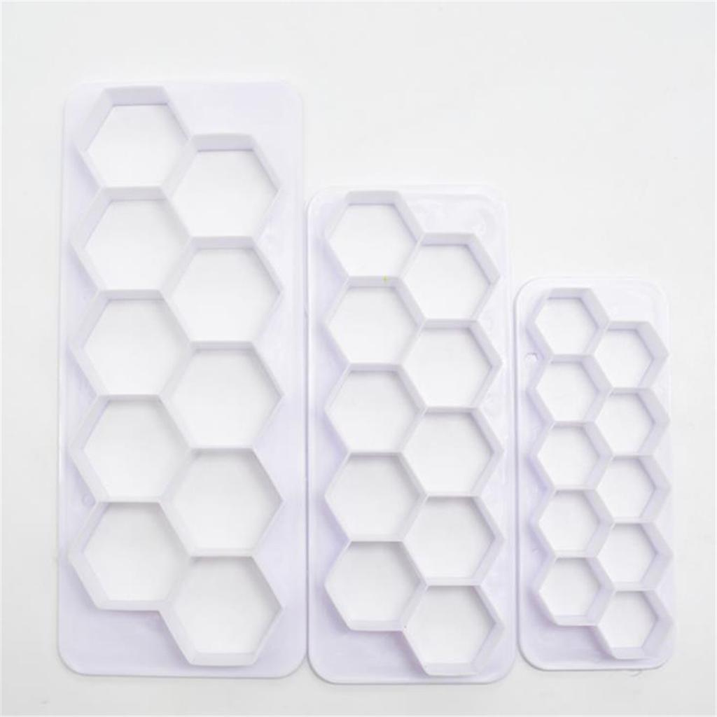 3Pcs/set Geometric Plastic Cutting Machine Fudge Biscuits Biscuits Cake Mold Diy Dessert Decoration Tool