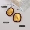 French Retro Oval Earrings: 18K Gold-Plated Titanium Steel, High Quality Fashion Accessory